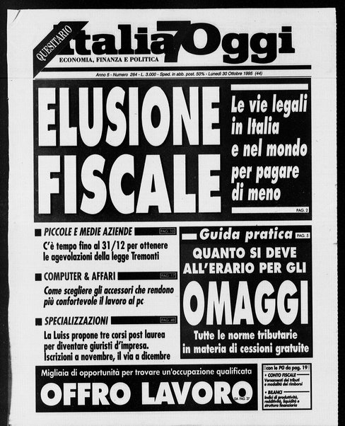 Italia oggi : quotidiano di economia finanza e politica